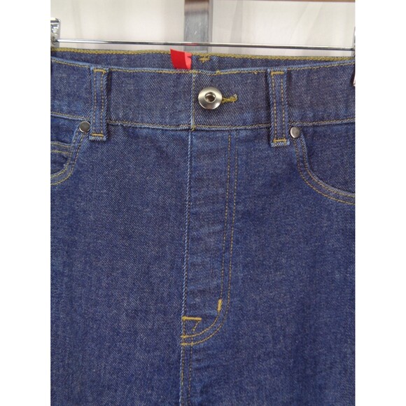 Spanx Wide Leg Pull On Jeans Size Large Tall Raw Indigo 20547T - Picture 8 of 12